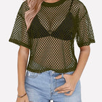 Zeagoo Mesh T Shirts Short Sleeve Hollow Out Shirts