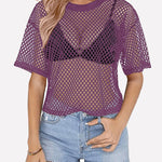 Zeagoo Mesh T Shirts Short Sleeve Hollow Out Shirts