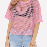 Zeagoo Mesh T Shirts Short Sleeve Hollow Out Shirts
