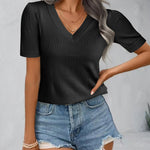 Zeagoo Short Sleeve Sweaters Soft Casual V Neck Pullover Tops