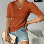 Zeagoo Short Sleeve Sweaters Soft Casual V Neck Pullover Tops
