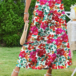 Zeagoo Maxi Skirts Boho Pleated A-Line Flowy Swing Skirt