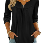 Zeagoo Dressy Casual Fashion V-neck Fall Blouses for Women Casual Work Office Loose Fit 2026 | Under $40