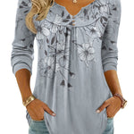Zeagoo Dressy Casual Fashion V-neck Fall Blouses for Women Casual Work Office Loose Fit 2026 | Under $40
