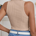 Zeagoo Tank Top for Women Ribbed Knit Sleeveless Crop Tops Summer Crew Neck Cropped Racerback Camisole  (US Only)