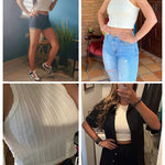 Zeagoo Tank Top for Women Ribbed Knit Sleeveless Crop Tops Summer Crew Neck Cropped Racerback Camisole  (US Only)