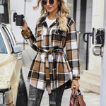Zeagoo Plaid Shacket Jacket Button Down Trench Coats