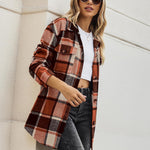 Zeagoo Plaid Shacket Jacket Button Down Trench Coats