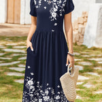 Zeagoo Women Short Sleeve Midi Dress with Pockets (US Only)