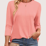 Zeagoo Women's Casual 3/4 Sleeve T-Shirts Cute Tunic Tops