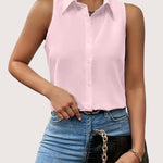 Zeagoo Sleeveless Blouses Summer Casual Button Down Shirts