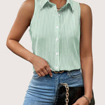 Zeagoo Sleeveless Blouses Casual Button Down Flower Tank Tops