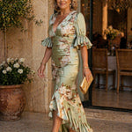 Genevieve | The Floral Ruched Waist Maxi Dress