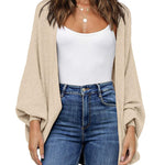 Zeagoo Open Front Oversized Batwing Sleeve Knit Cardigan
