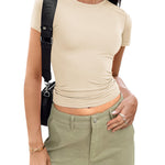 Zeagoo Short Sleeve Stretchy Bodycon Basic Tee Tops