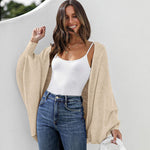 Zeagoo Open Front Oversized Batwing Sleeve Knit Cardigan