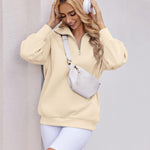 Zeagoo Women Sweatshirts Quarter Zip Stand Collar Pullovers Fleece Workout Hoodies Y2K Clothes