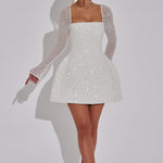 Arabella Kensington | Sparkling Long Sleeve Mini Dress For Women