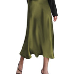 Satin Zipper Elegant Work Skirts - Zeagoo (US Only)