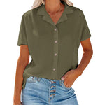 Zeagoo Women's Button Down Short Sleeve Blouse