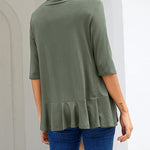 Zeagoo Women's 3/4 Sleeve Draped Ruffles Cardigan