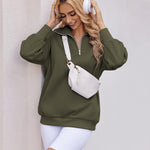 Zeagoo Women Sweatshirts Quarter Zip Stand Collar Pullovers Fleece Workout Hoodies Y2K Clothes