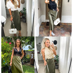Satin Zipper Elegant Work Skirts - Zeagoo (US Only)