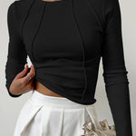 Edith | Ribbed Long Sleeve Top