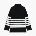 Miss Paris Mock Neck Stripe Sweater