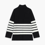 Miss Paris Mock Neck Stripe Sweater