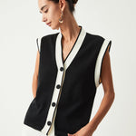 Contrast Trim Sweater Vest