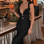 Pearl Keyhole Neckline Cami Long Dress