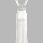 Pearl Keyhole Neckline Cami Long Dress