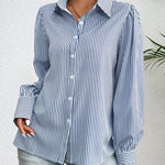 Zeagoo Printed Lantern Long Sleeve Blouse