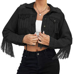 Long Sleeve Crop Denim Jacket - Zeagoo (Us Only)
