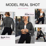 Long Sleeve Crop Denim Jacket - Zeagoo (Us Only)