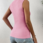 Zeagoo High Neck Tank Top Casual Ribbed Knit Shirts