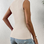Zeagoo High Neck Tank Top Casual Ribbed Knit Shirts