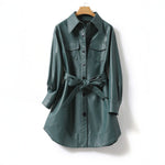 Noelia Belted Vegan Leather Jacket