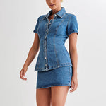 Caterina Denim Two-Piece Set