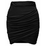 High Waist Stretch Tight Pleated Bodycon Skirt - Zeagoo (Us Only)