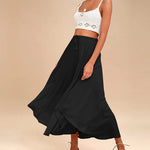 High Waisted Flowy Elastic Skirts , Lightweight Long Skirts - Zeagoo (Us Only)