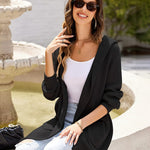 Zeagoo Women's Cardigan for Women Long Sleeve Knit Cardigan with Hood Open Front Sweater Coat Outwear with Pockets