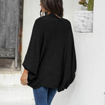 Zeagoo Open Front Oversized Batwing Sleeve Knit Cardigan