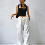 Zeagoo Sleeveless Crop Top Square Neck Tank Top