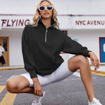 Zeagoo Women Sweatshirts Quarter Zip Stand Collar Pullovers Fleece Workout Hoodies Y2K Clothes