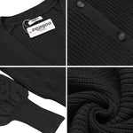 Lantern Sleeve Button Down Cable Knit Sweate - Zeagoo (Us Only)