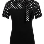 Zeagoo Women's Casual Tie Neck Tunic Blouse Tops