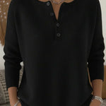 Helena™ | Henley Button-Up Knit Sweater