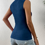 Zeagoo High Neck Tank Top Casual Ribbed Knit Shirts